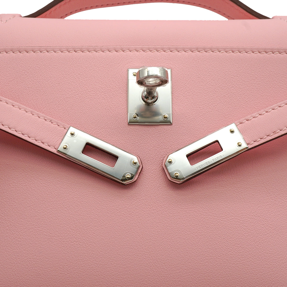 HERMES KELLY POCHETTE ROSE SAKURA VEAU SWIFT HAND BAG 2025 K STAMP PALLADIUM HARDWARE 90331865