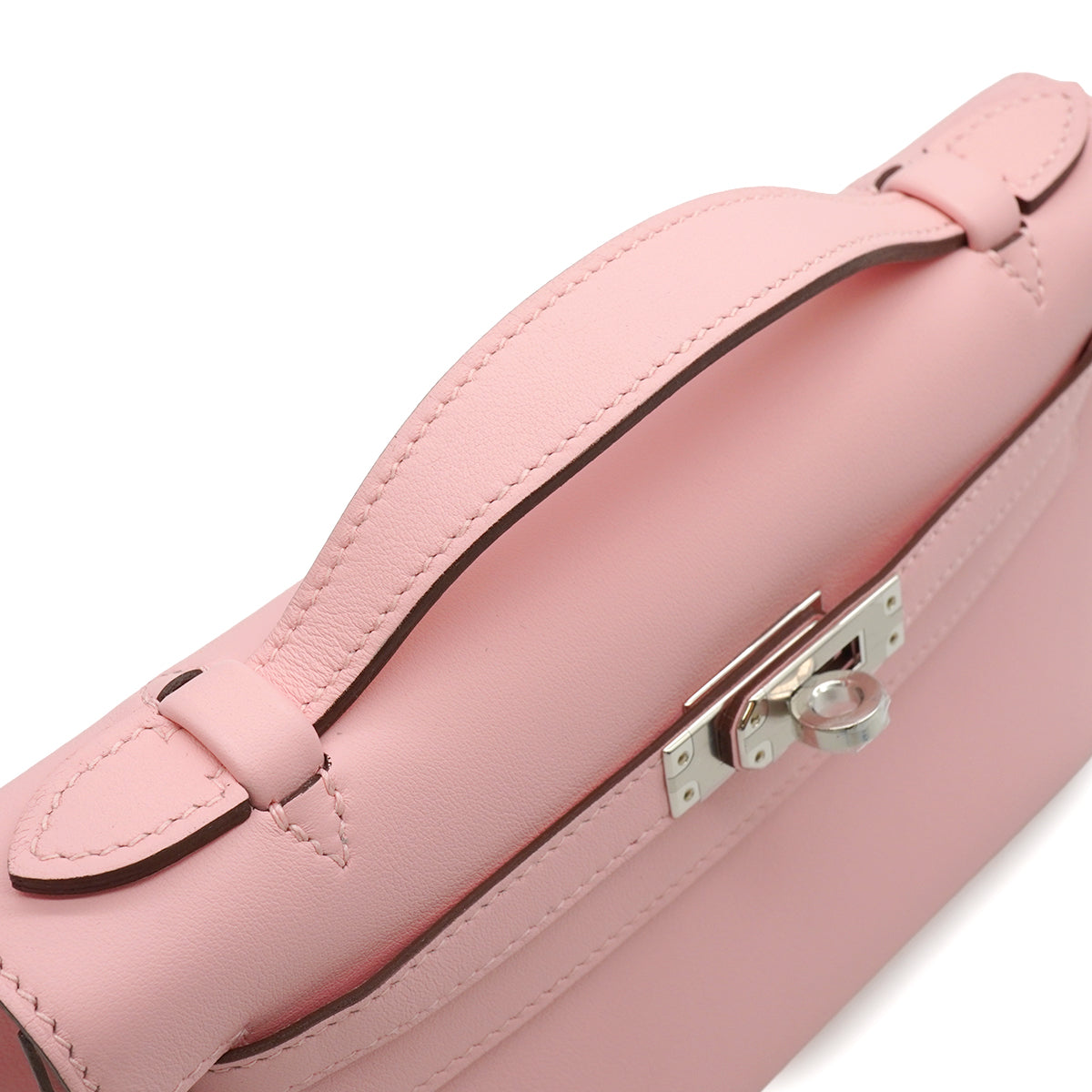 HERMES KELLY POCHETTE ROSE SAKURA VEAU SWIFT HAND BAG 2025 K STAMP PALLADIUM HARDWARE 90331865