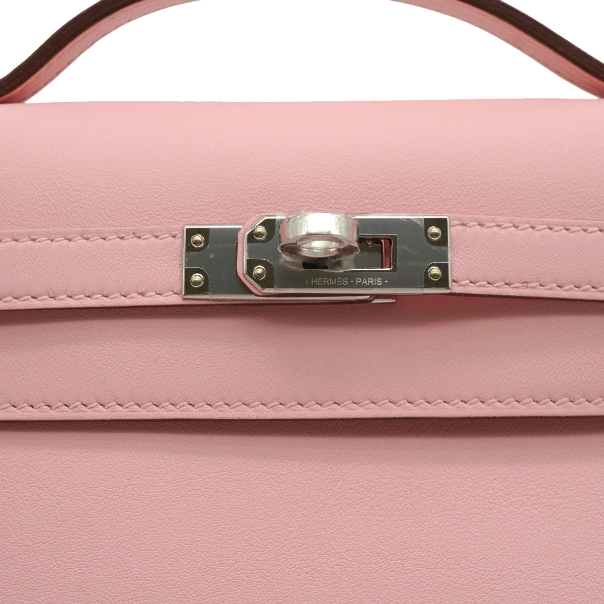 HERMES KELLY POCHETTE ROSE SAKURA VEAU SWIFT HAND BAG 2025 K STAMP PALLADIUM HARDWARE 90331865