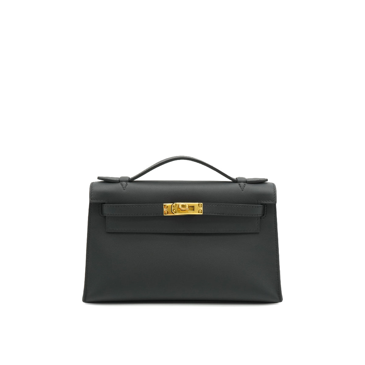 HERMES KELLY POCHETTE SELLIER BLACK VEAU SWIFT HAND BAG 2024 W STAMP GOLD HARDWARE 90331852