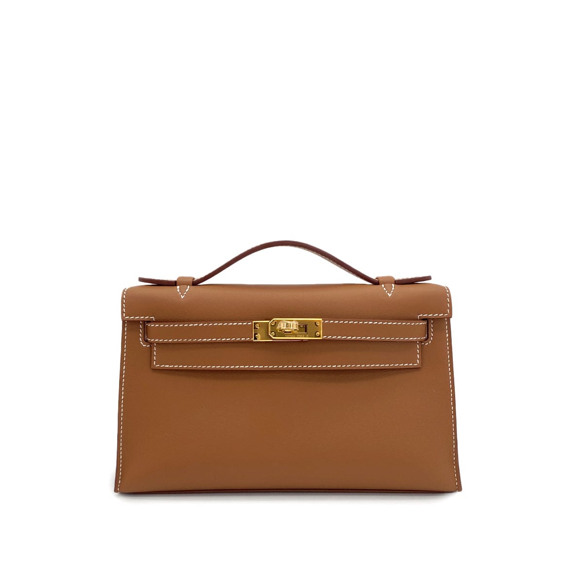 HERMES KELLY POCHETTE SELLIER GOLD SWIFT HAND BAG 2025 K STAMP GOLD HARDWARE 90320165