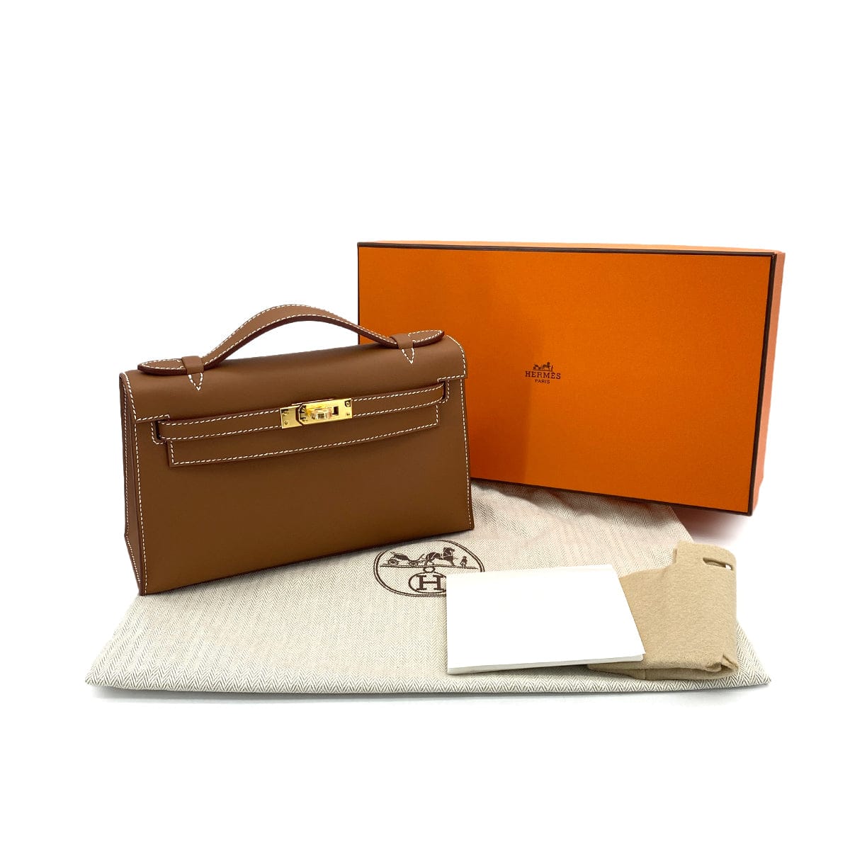 HERMES KELLY POCHETTE SELLIER GOLD SWIFT HAND BAG 2025 K STAMP GOLD HARDWARE 90320165