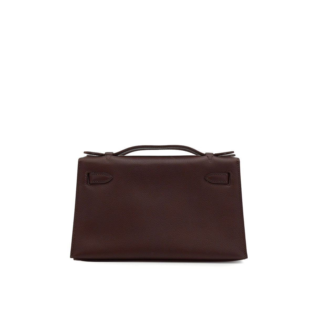 HERMES KELLY POCHETTE SELLIER HAVANE EVERGRAIN HAND BAG 2006 SQUARE J PALLADIUM HARDWARE 90339639