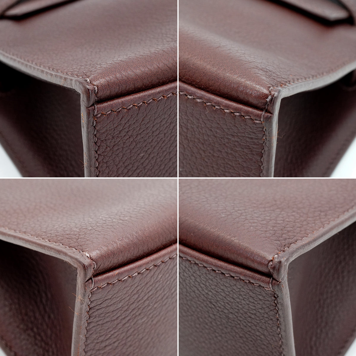 HERMES KELLY POCHETTE SELLIER HAVANE EVERGRAIN HAND BAG 2006 SQUARE J PALLADIUM HARDWARE 90339639