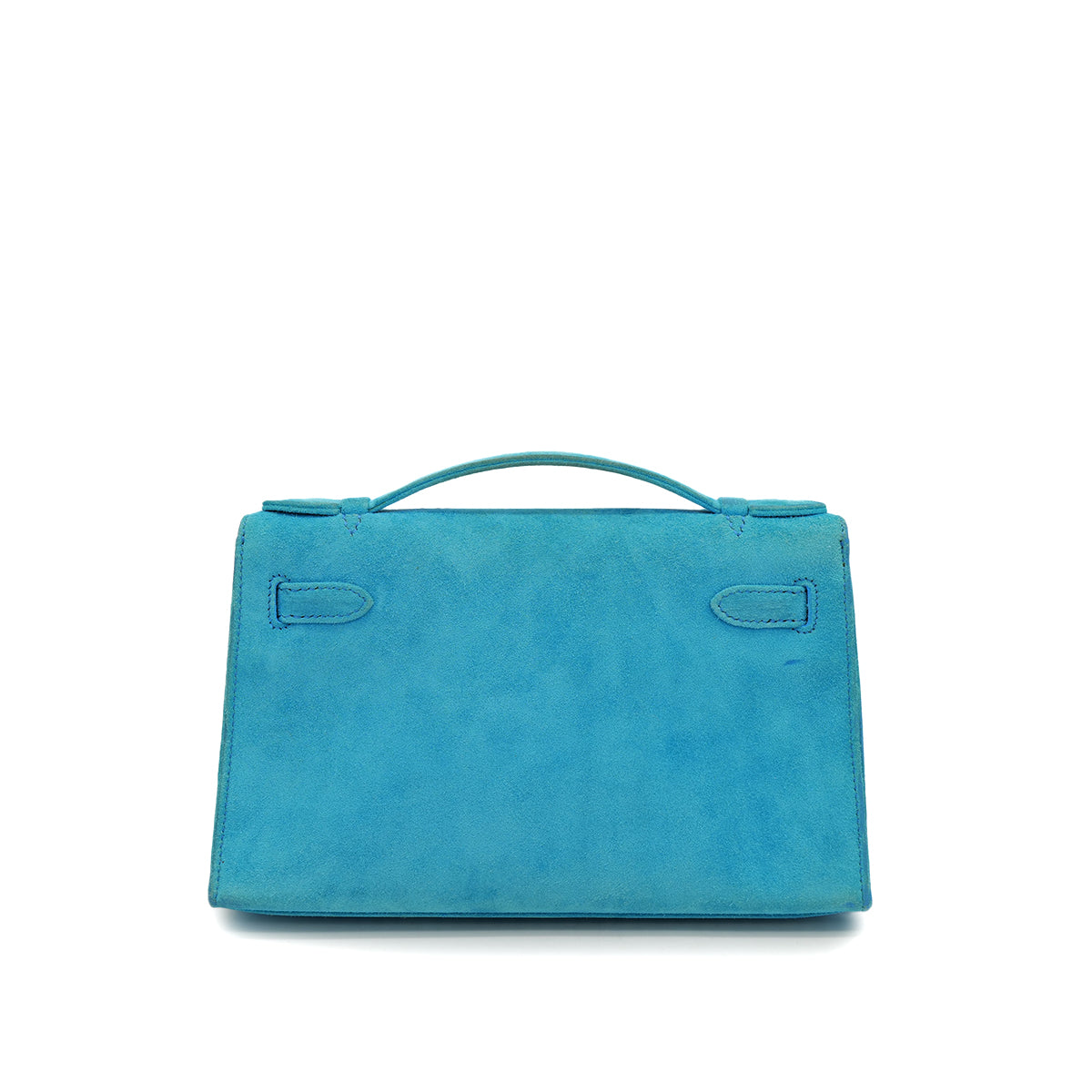 HERMES KELLY POCHETTE SELLIER TURQUOISE DEBRIS HAND BAG 2005 SQUARE I PALLADIUM HARDWARE 90322169