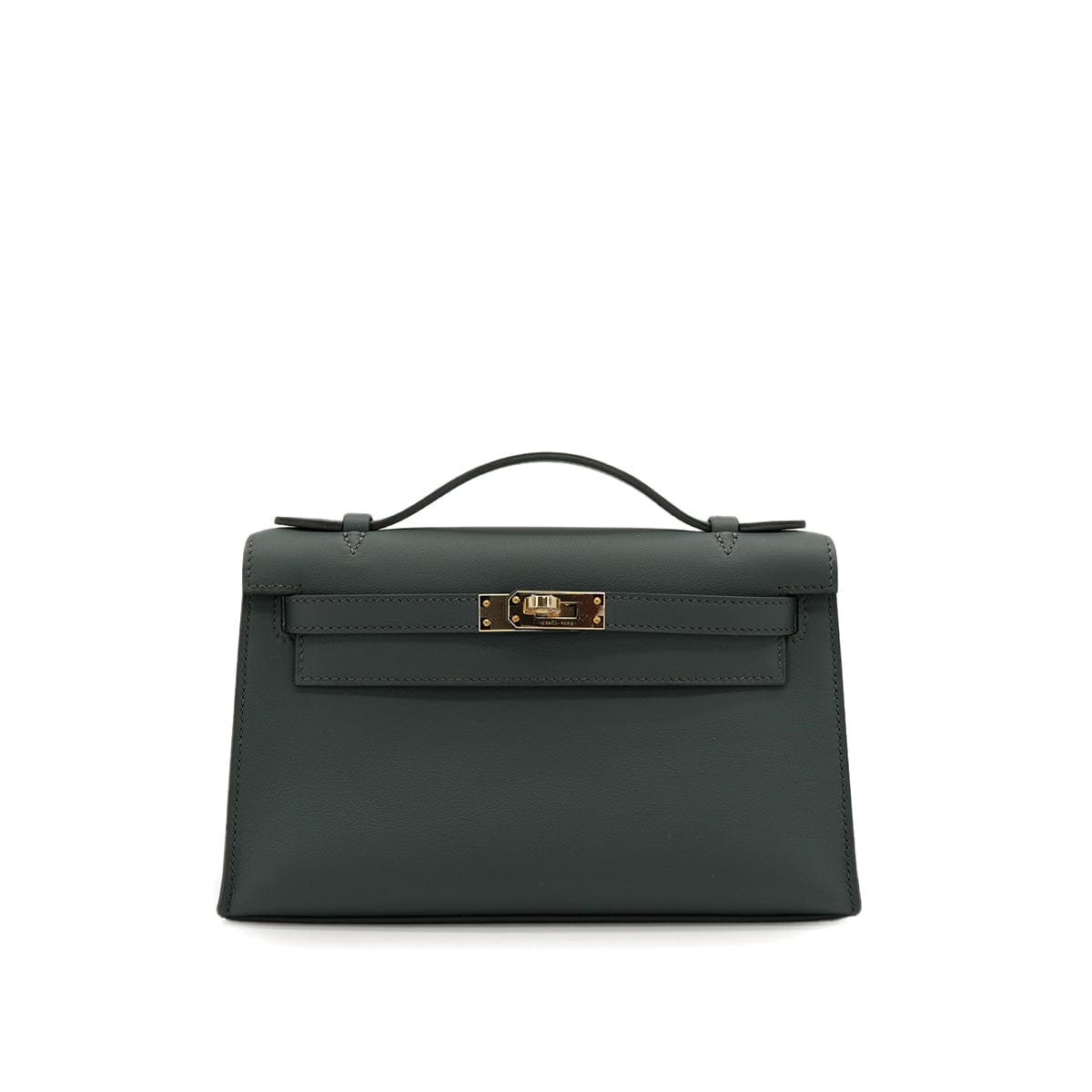 HERMES KELLY POCHETTE SELLIER VERT MANGROVE VEAU SWIFT HAND BAG 2025 K STAMP PERMABRASS GOLD HARDWARE 90321148