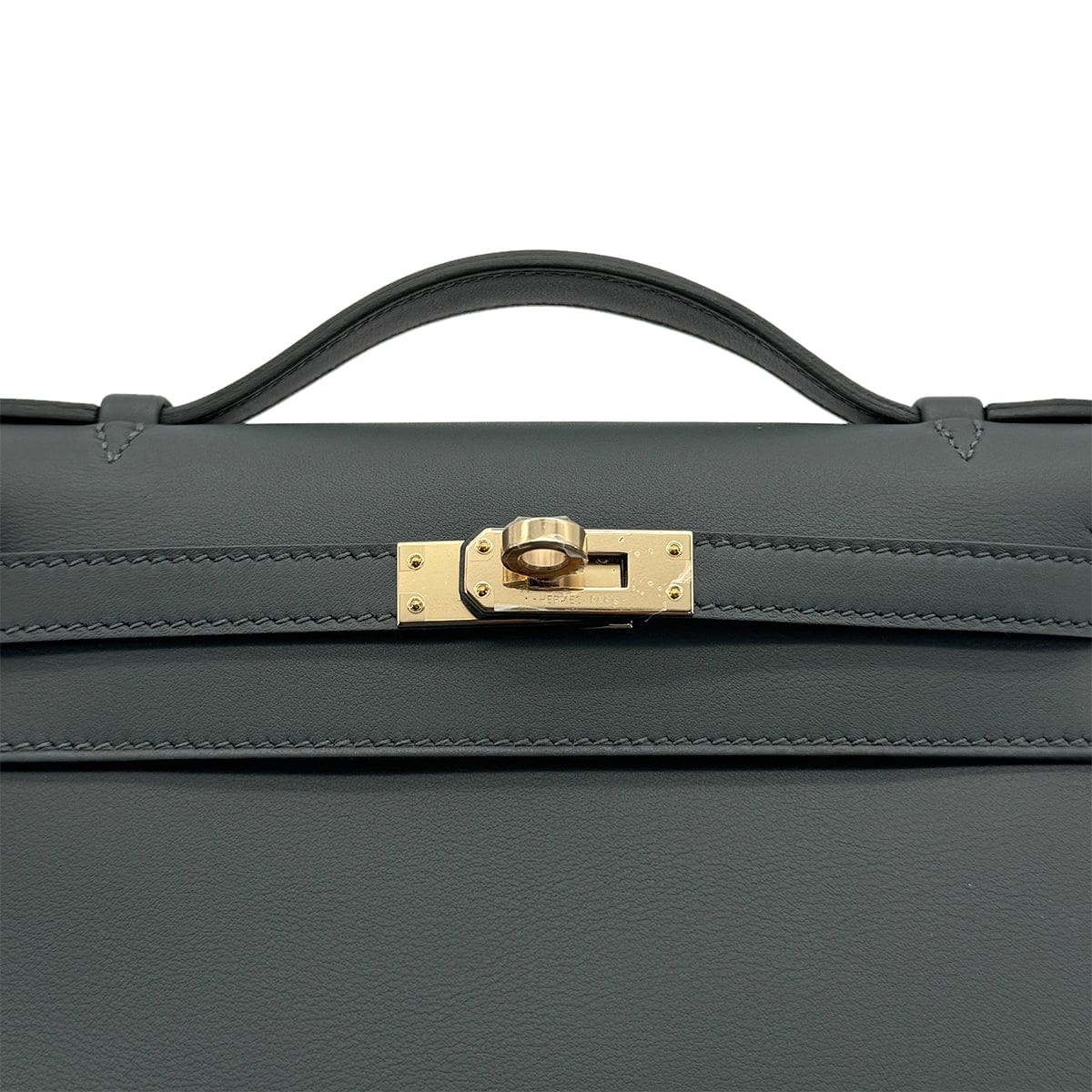 HERMES KELLY POCHETTE SELLIER VERT MANGROVE VEAU SWIFT HAND BAG 2025 K STAMP PERMABRASS GOLD HARDWARE 90321148