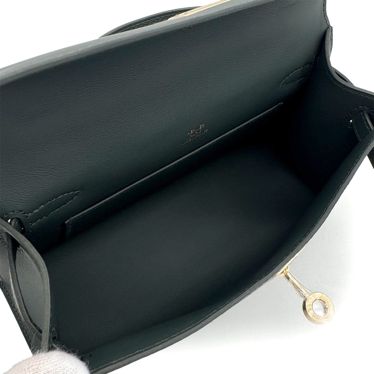 HERMES KELLY POCHETTE SELLIER VERT MANGROVE VEAU SWIFT HAND BAG 2025 K STAMP PERMABRASS GOLD HARDWARE 90321148