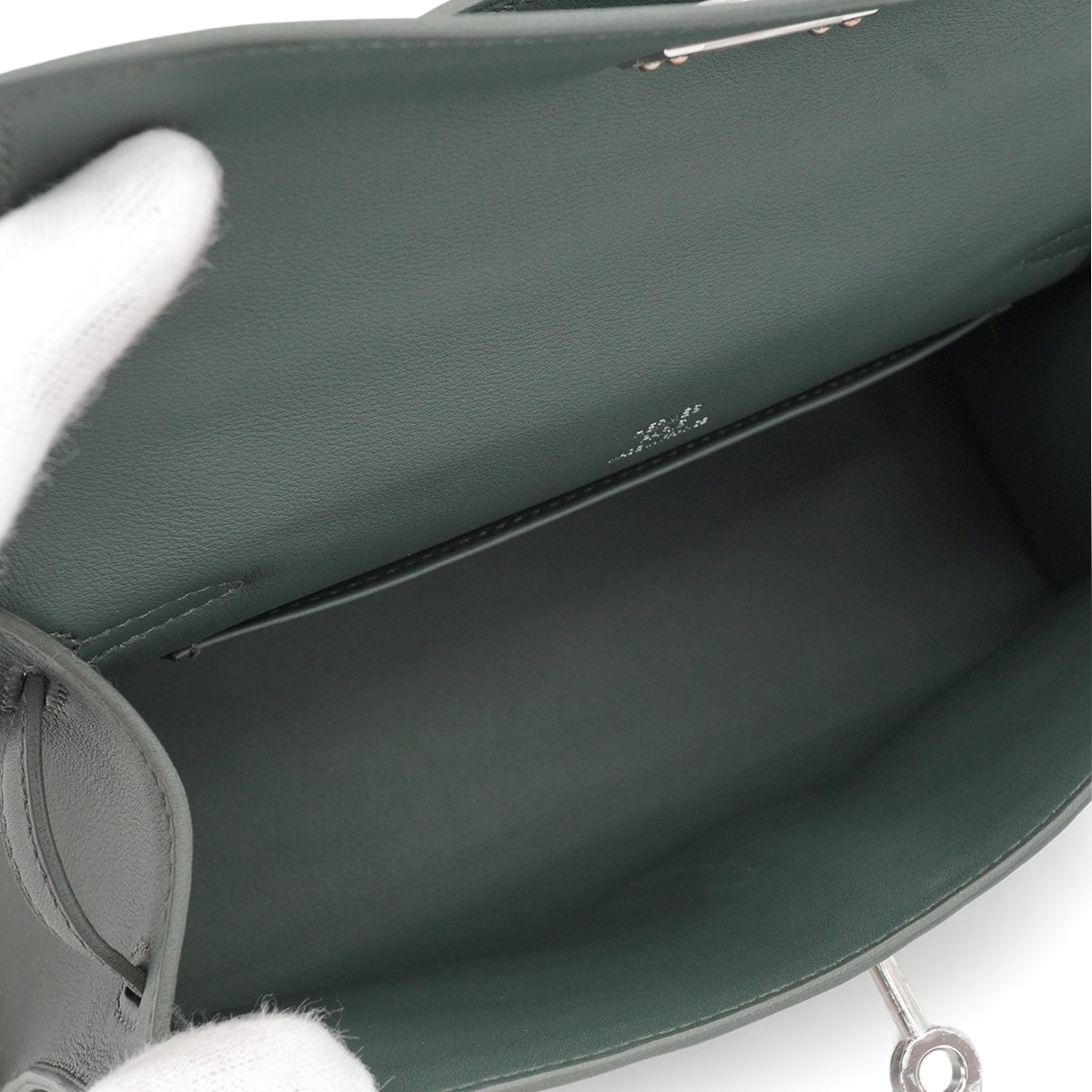 HERMES KELLY POCHETTE SELLIER VERT MANGROVE VEAU SWIFT HAND BAG 2025 K STAMP PALLADIUM HARDWARE 90333711
