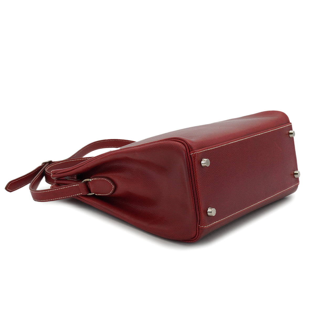 HERMES KELLY SPORTS MM ROUGE H LISSE SHOULDER BAG 2001 SQUARE E PALLADIUM HARDWARE 90339635