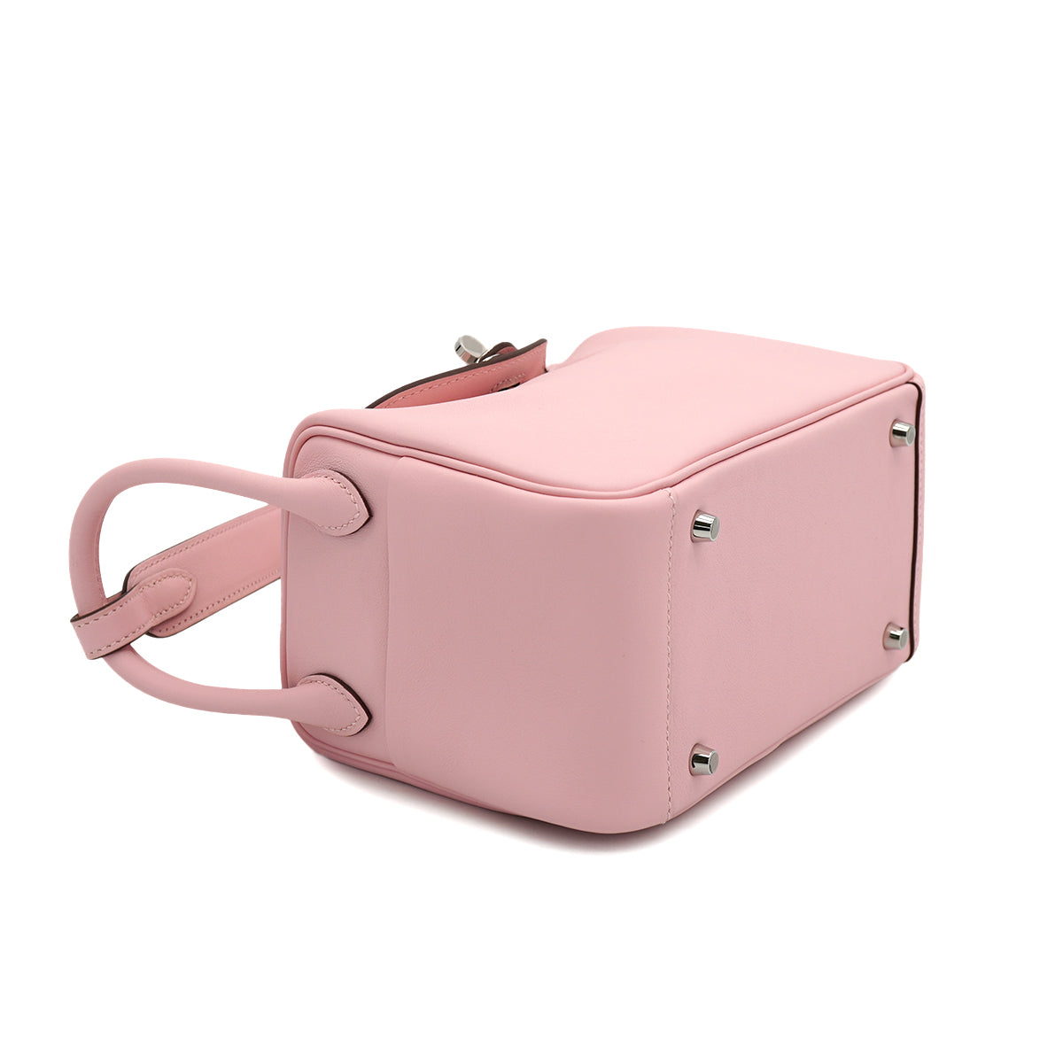 HERMES LINDY MINI ROSE SAKURA SWIFT SHOULDER BAG 2025 K STAMP PALLADIUM HARDWARE 90326763