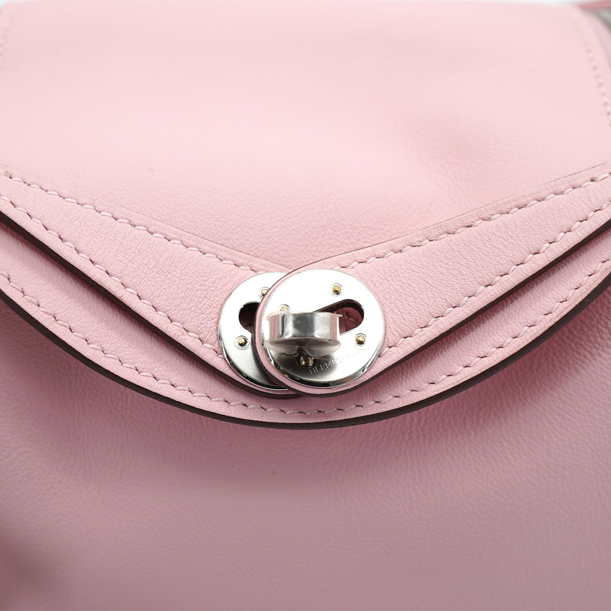 HERMES LINDY MINI ROSE SAKURA SWIFT SHOULDER BAG 2025 K STAMP PALLADIUM HARDWARE 90326763