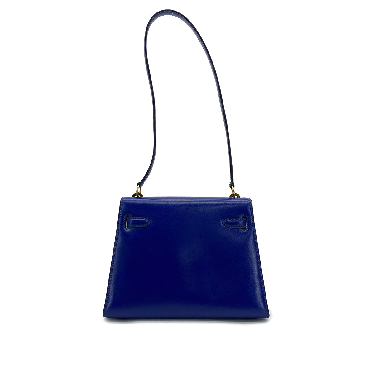 HERMES MINI KELLY 20 SELLIER BLUE ROY BOXCALF SHOULDER BAG 1988 CIRCLE R GOLD HARDWARE 90318199