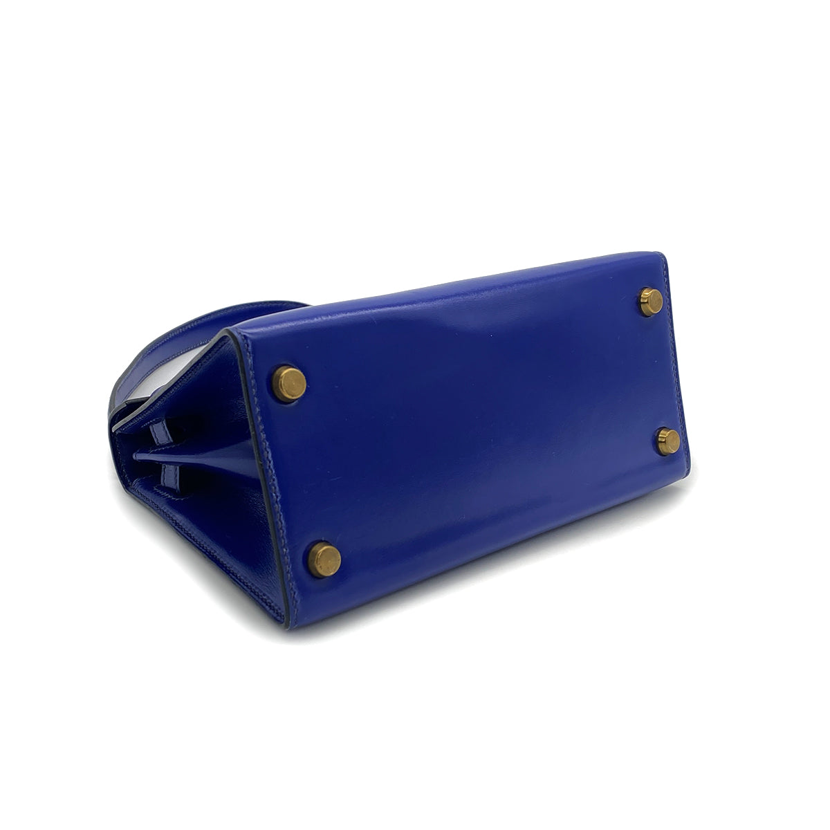 HERMES MINI KELLY 20 SELLIER BLUE ROY BOXCALF SHOULDER BAG 1988 CIRCLE R GOLD HARDWARE 90318199