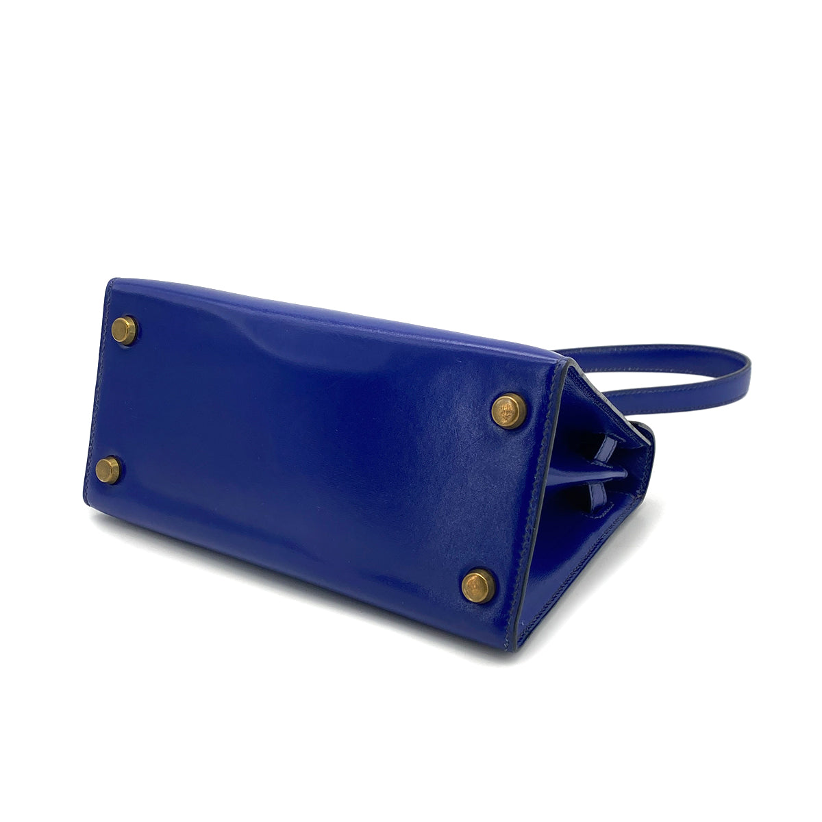 HERMES MINI KELLY 20 SELLIER BLUE ROY BOXCALF SHOULDER BAG 1988 CIRCLE R GOLD HARDWARE 90318199