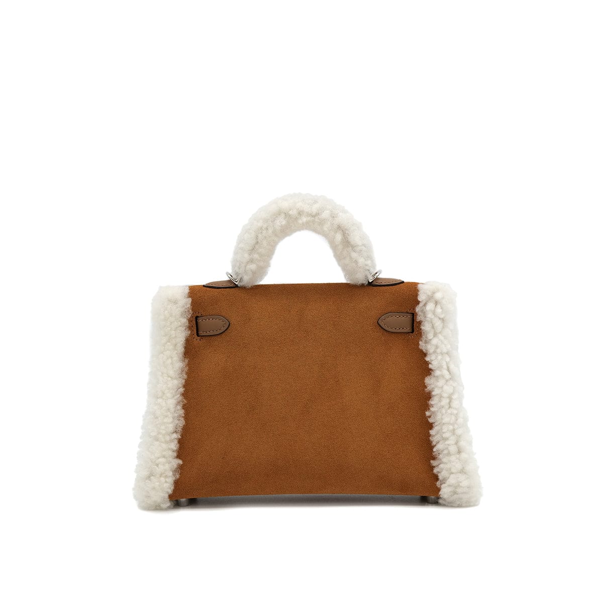 HERMES MINI KELLY 20 TEDDY PLUCH CHAMOIS ECRU ALEZAN GRIZZLY MOUTON VEAU SWIFT HAND SHOULDER BAG 2025 K STAMP PALLADIUM HARDWARE 90319690