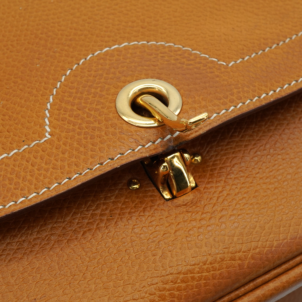 HERMES NATURAL COUCHEVEL WOOD SHOULDER BAG 1981 CIRCLE K GOLD HARDWARE 90341433