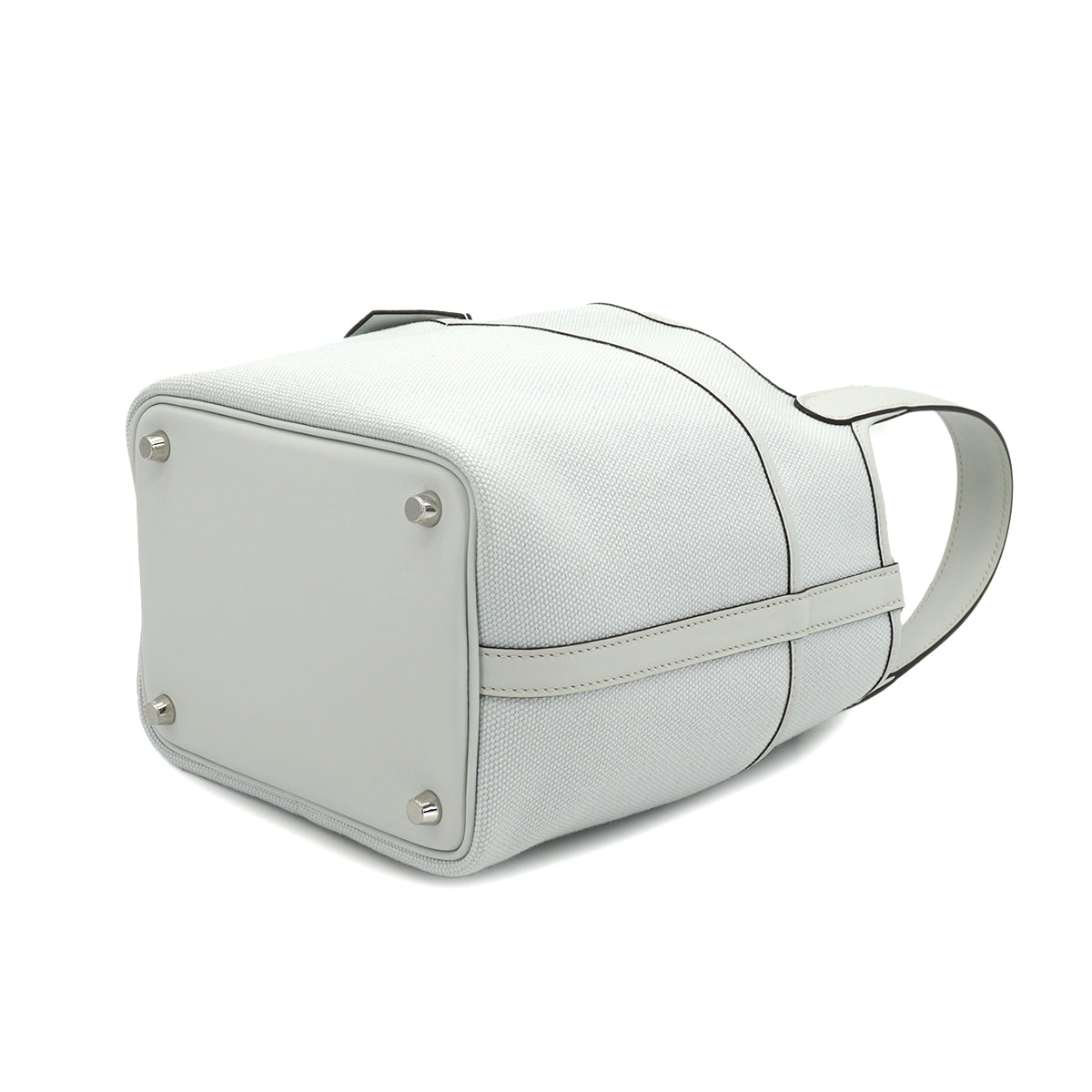 HERMES PICOTIN LOCK 18 PM CARGO POCKET BLUE PALE TOILE GOELAND VEAU SWIFT 2024 W STAMP PALLADIUM HARDWARE 90328904