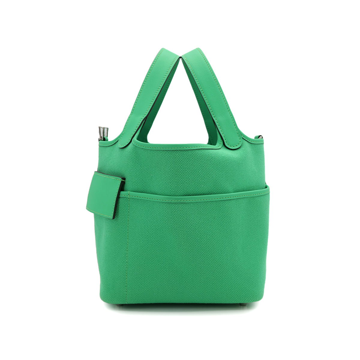 HERMES PICOTIN LOCK 18 PM CARGO POCKET VERT COMICS TOILE GOELAND VEAU SWIFT 2023 B STAMP PALLADIUM HARDWARE 90313410