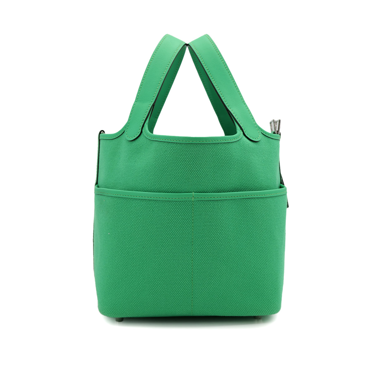 HERMES PICOTIN LOCK 18 PM CARGO POCKET VERT COMICS TOILE GOELAND VEAU SWIFT 2023 B STAMP PALLADIUM HARDWARE 90313410