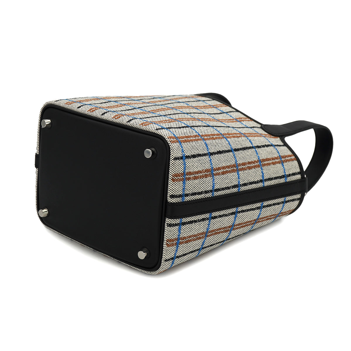 HERMES PICOTIN LOCK 18 PM COUVERTURE BLACK ECRU SWIFT TOILE H 2024 W STAMP PALLADIUM HARDWARE 90331416