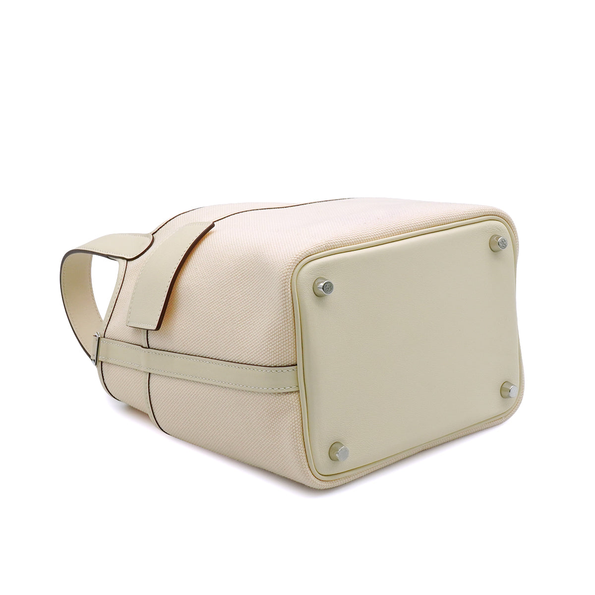 HERMES PICOTIN LOCK PM CARGO POCKET NATA TOILE GOELAND VEAU SWIFT 2021 Z STAMP PALLADIUM HARDWARE 90342568
