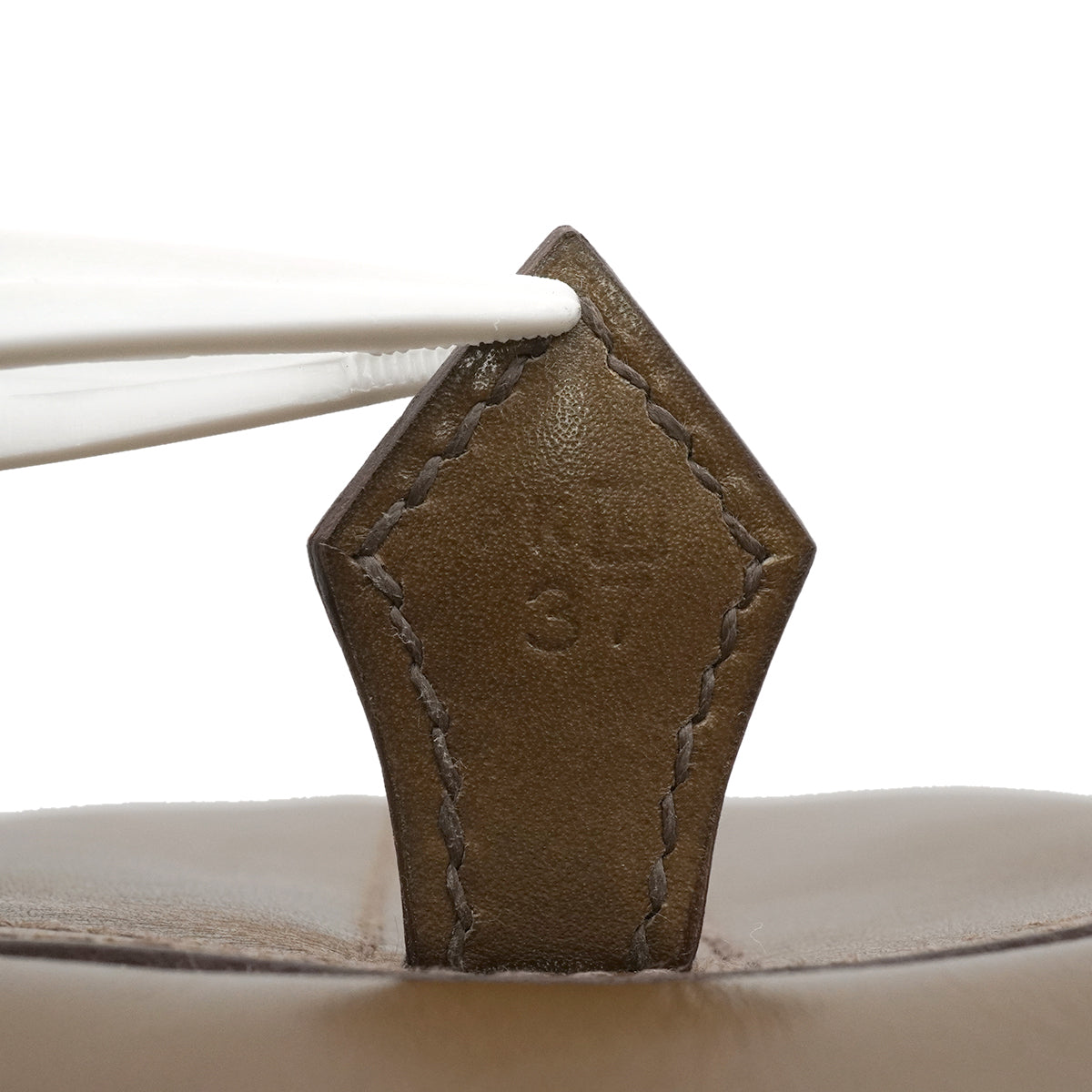 HERMES PLUME 32 KHAKI BOX CALF HAND BAG 2008 SQUARE L PALLADIUM HARDWAR 90340476