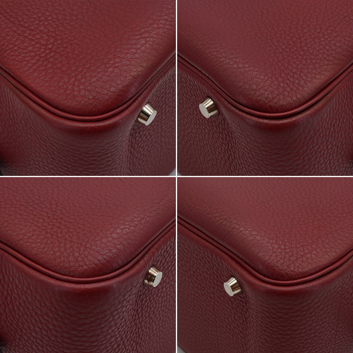 HERMES PLUME 32 ROUGE H TOGO HAND BAG 1999 SQUARE C PALLADIUM HARDWARE  90335878