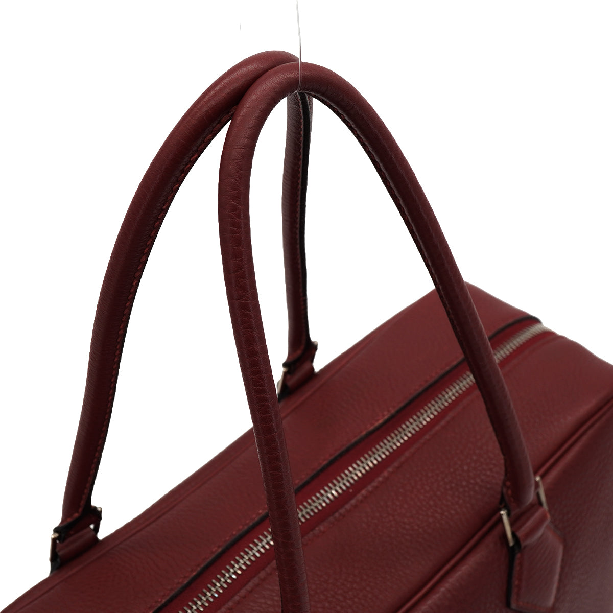 HERMES PLUME 32 ROUGE H TOGO HAND BAG 1999 SQUARE C PALLADIUM HARDWARE  90335878