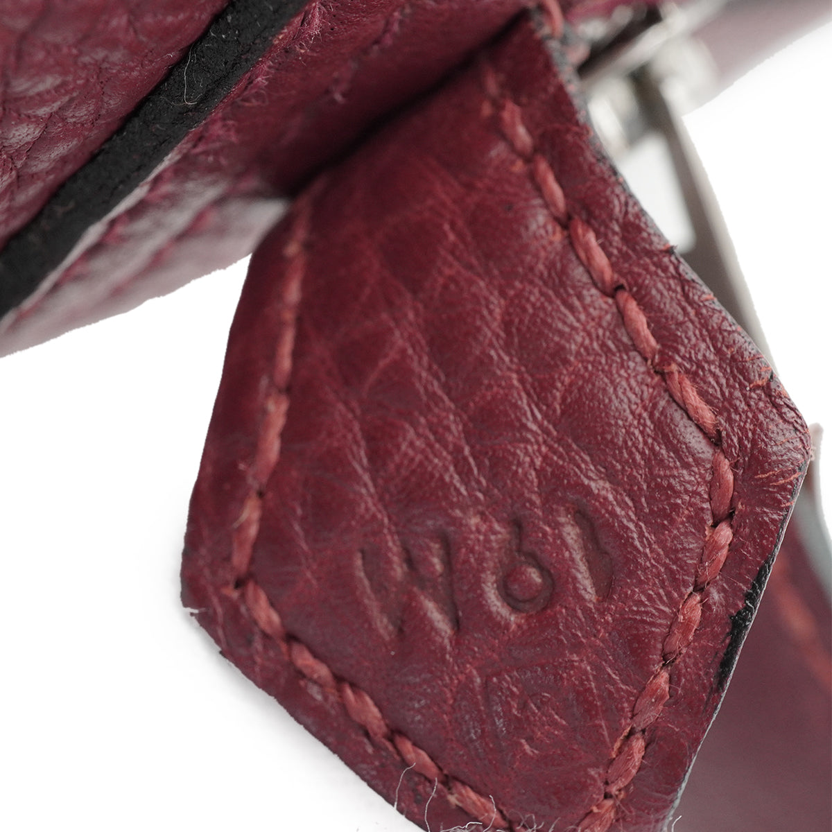 HERMES PLUME 32 ROUGE H TOGO HAND BAG 1999 SQUARE C PALLADIUM HARDWARE  90335878
