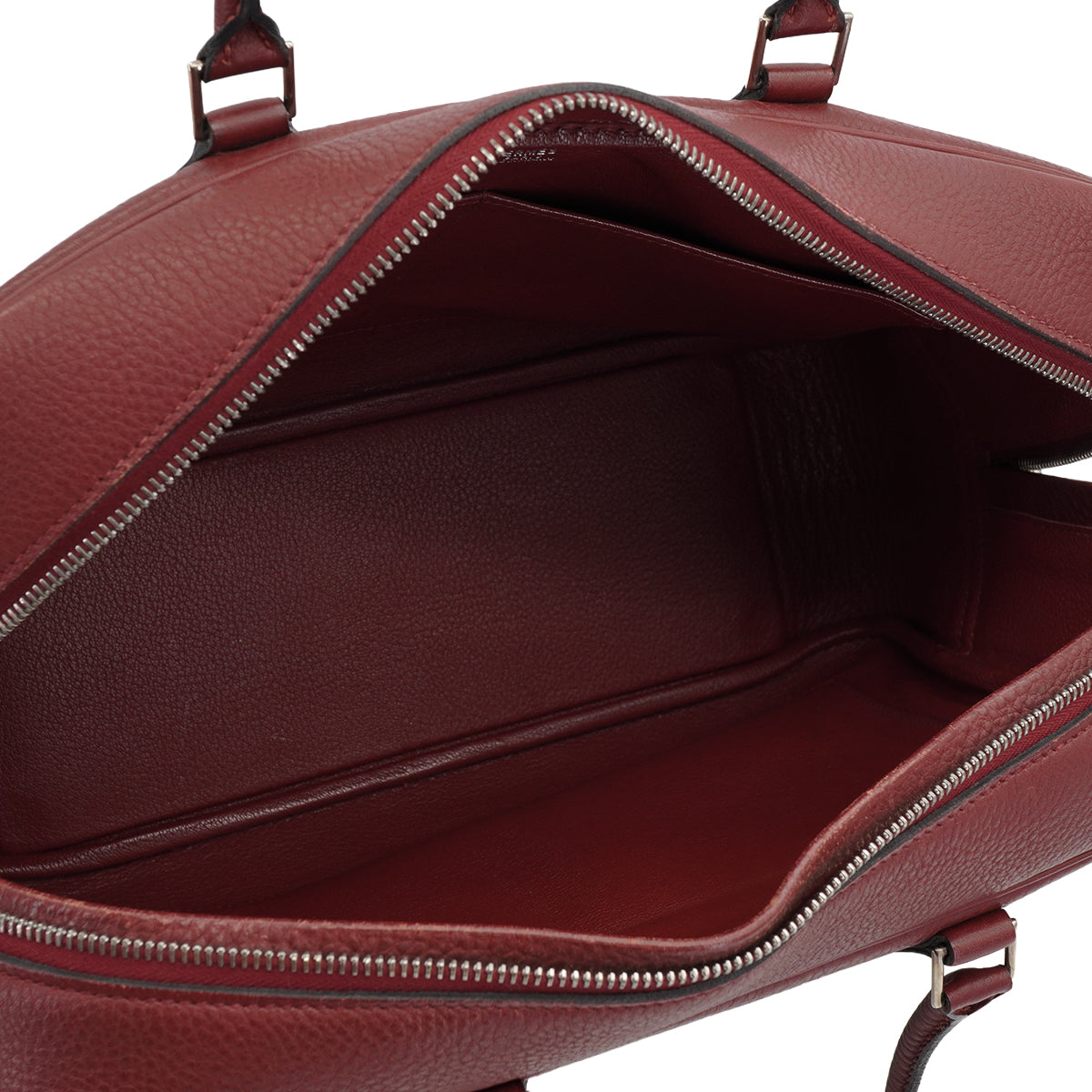 HERMES PLUME 32 ROUGE H TOGO HAND BAG 1999 SQUARE C PALLADIUM HARDWARE  90335878