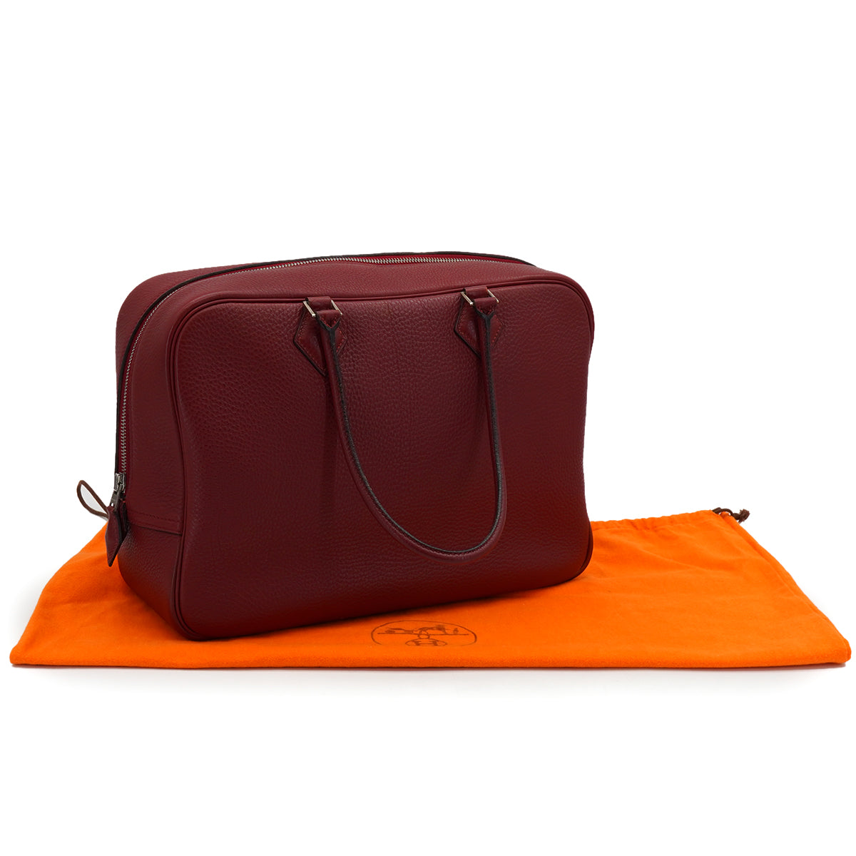 HERMES PLUME 32 ROUGE H TOGO HAND BAG 1999 SQUARE C PALLADIUM HARDWARE  90335878