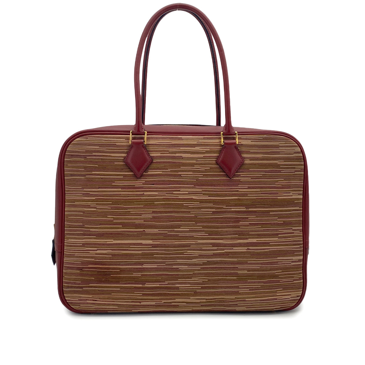 HERMES PLUME 32 ROUGE H MULTICOLOR BOXCALF VIBRATO HAND BAG 2001 SQUARE E GOLD HARDWARE 90322708