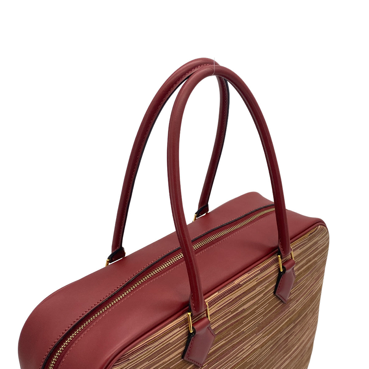 HERMES PLUME 32 ROUGE H MULTICOLOR BOXCALF VIBRATO HAND BAG 2001 SQUARE E GOLD HARDWARE 90322708