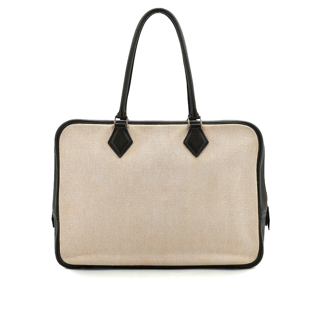 HERMES PLUME 32 VERT OLIVE TOILE H TAURILLON CLEMENCE HAND BAG 2002 SQUARE F PALLADIUM HARDWAR 90340491