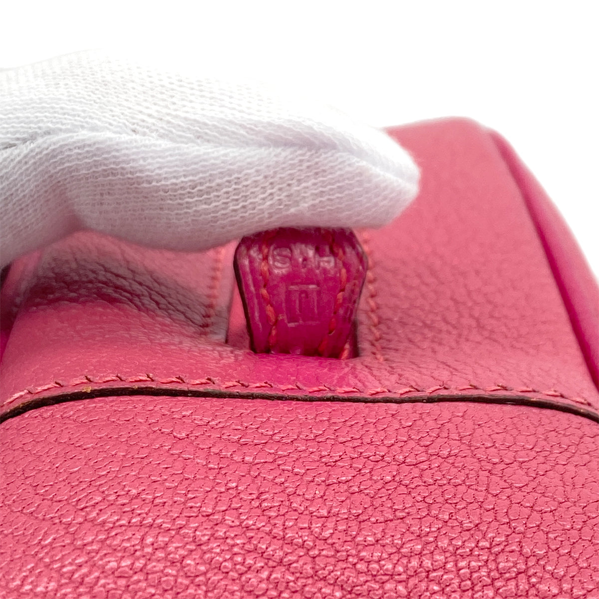 HERMES PLUME ELAN 28 FUCHSIA CHEVRE HAND BAG 2006 SQUARE J PALLADIUM HARDWARE 90320833