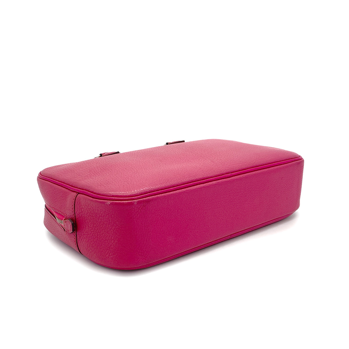HERMES PLUME ELAN 28 FUCHSIA CHEVRE HAND BAG 2006 SQUARE J PALLADIUM HARDWARE 90320833