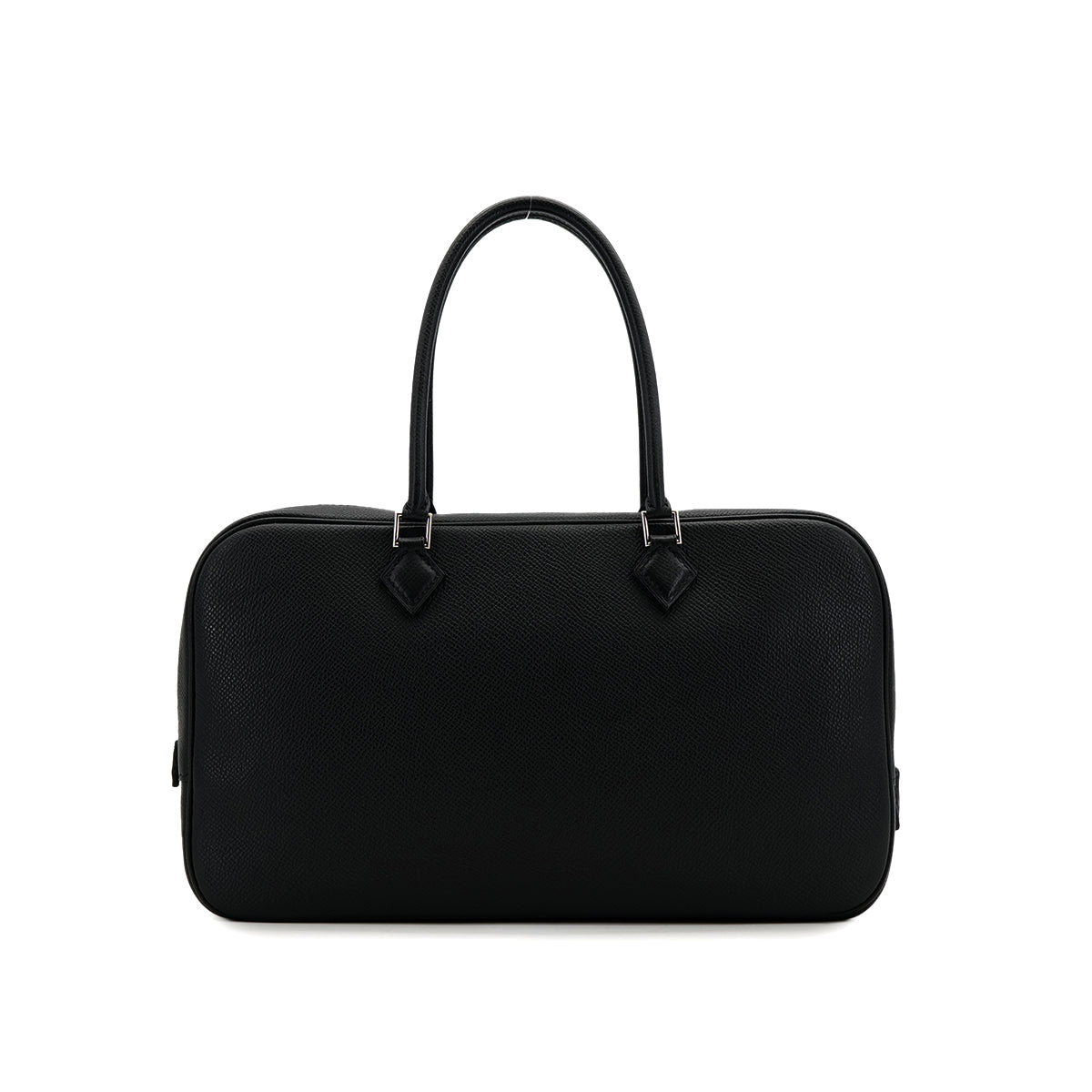 HERMES PLUME ELAN BLACK EPSOM HAND BAG 2008 SQUARE L PALLADIUM HARDWARE 90322172