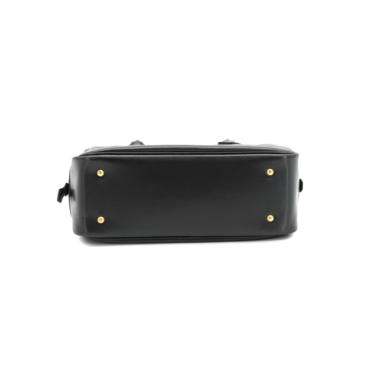 HERMES PLUME MINI BLACK BOX CALF HAND BAG 1993 CIRCLE W GOLD HARDWARE 90335574