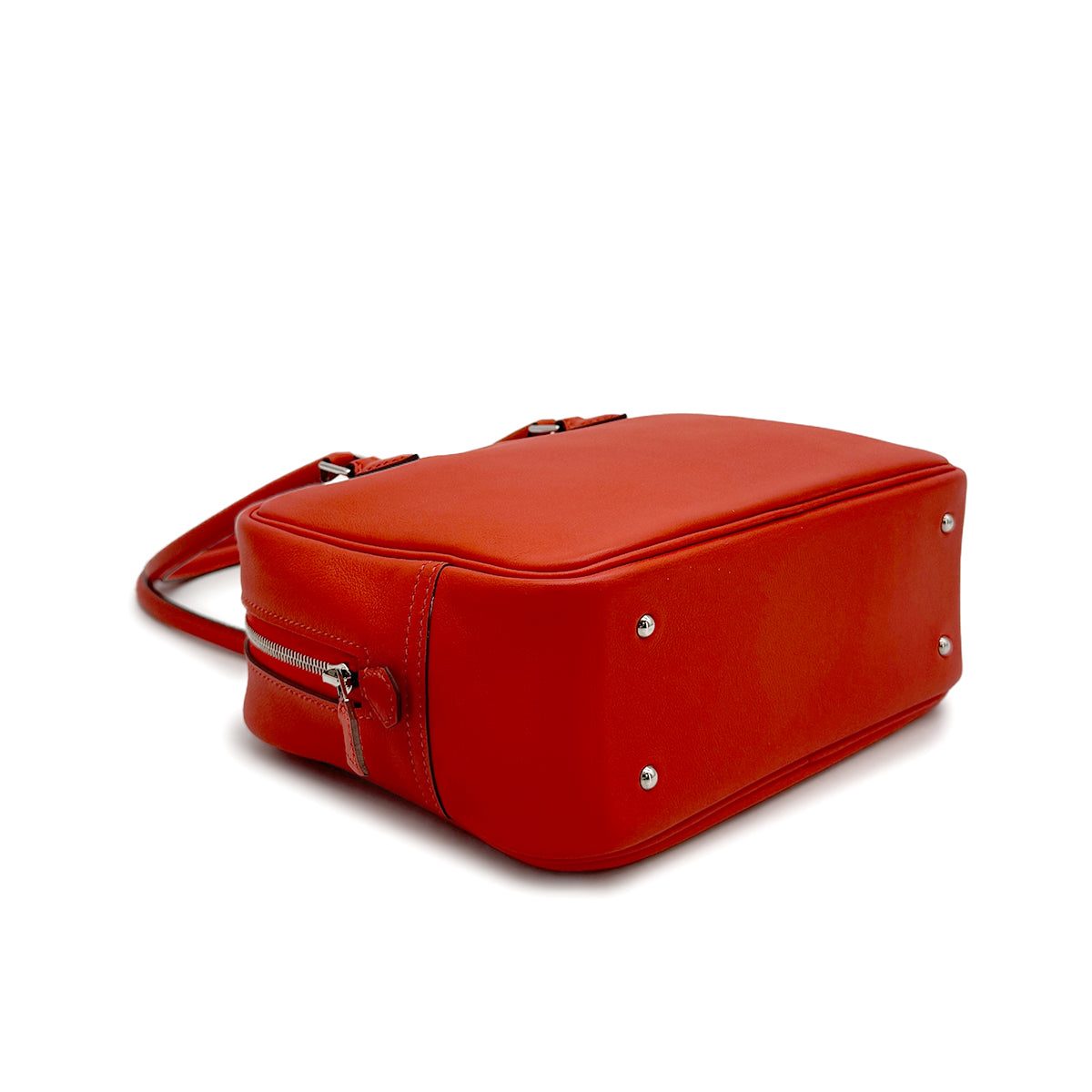 HERMES PLUME MINI CAPUCINE VEAU SWIFT HAND BAG 2014 SQUARE R PALLADIUM HARDWARE 90319918