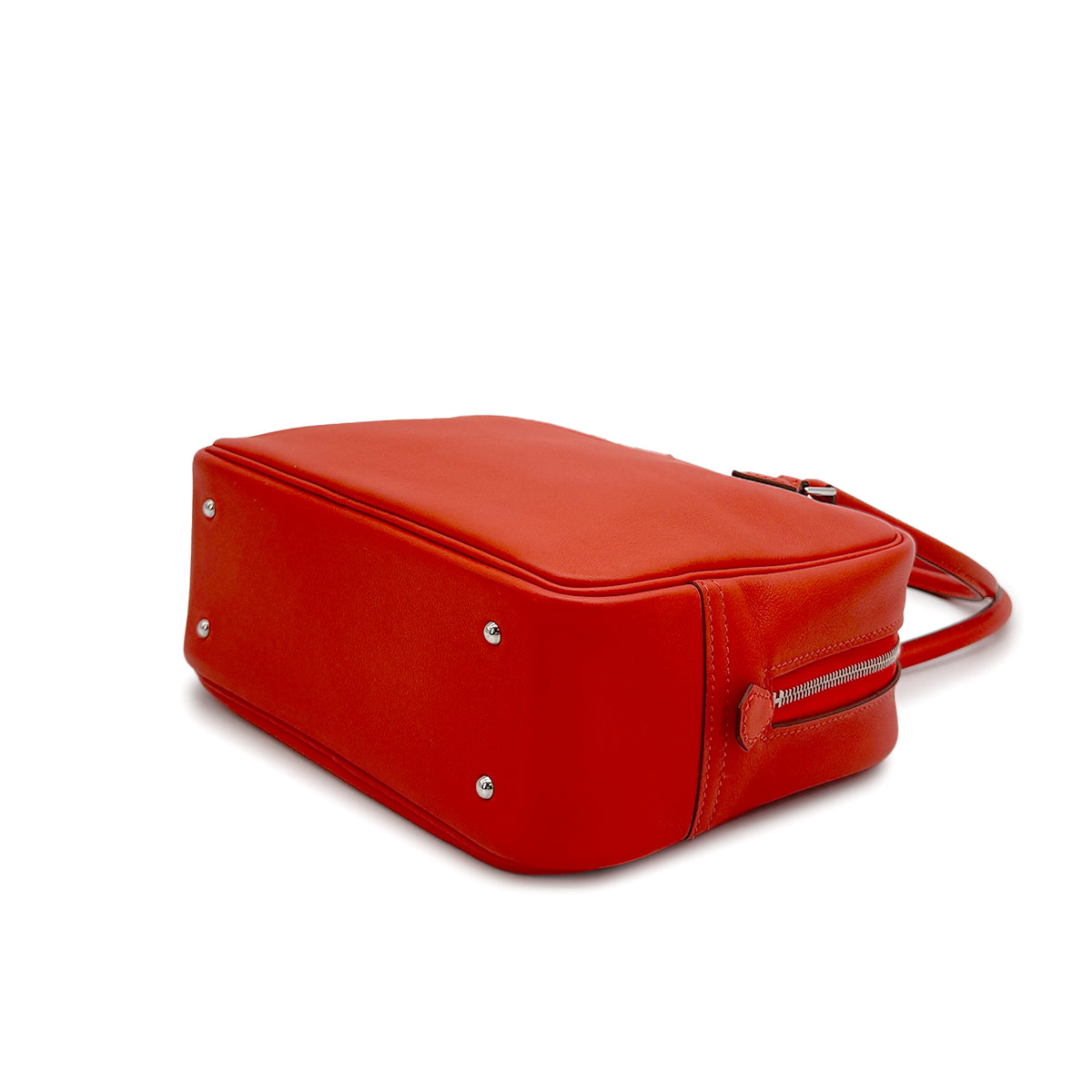 HERMES PLUME MINI CAPUCINE VEAU SWIFT HAND BAG 2014 SQUARE R PALLADIUM HARDWARE 90319918