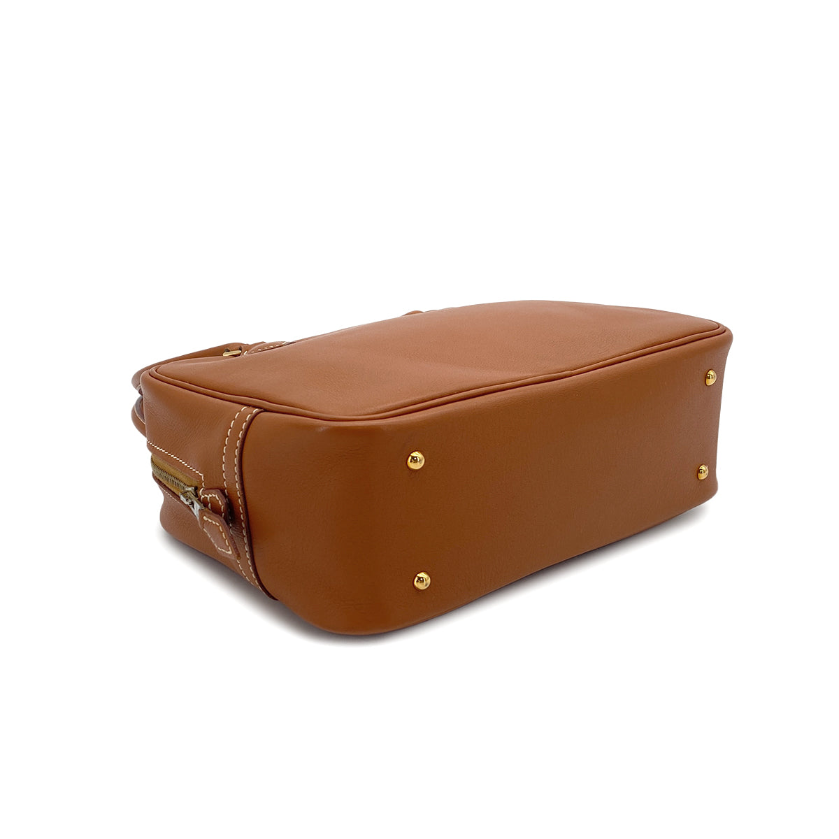 HERMES PLUME MINI GOLD VEAU SWIFT HAND BAG 2001 SQUARE E GOLD HARDWARE 90317190