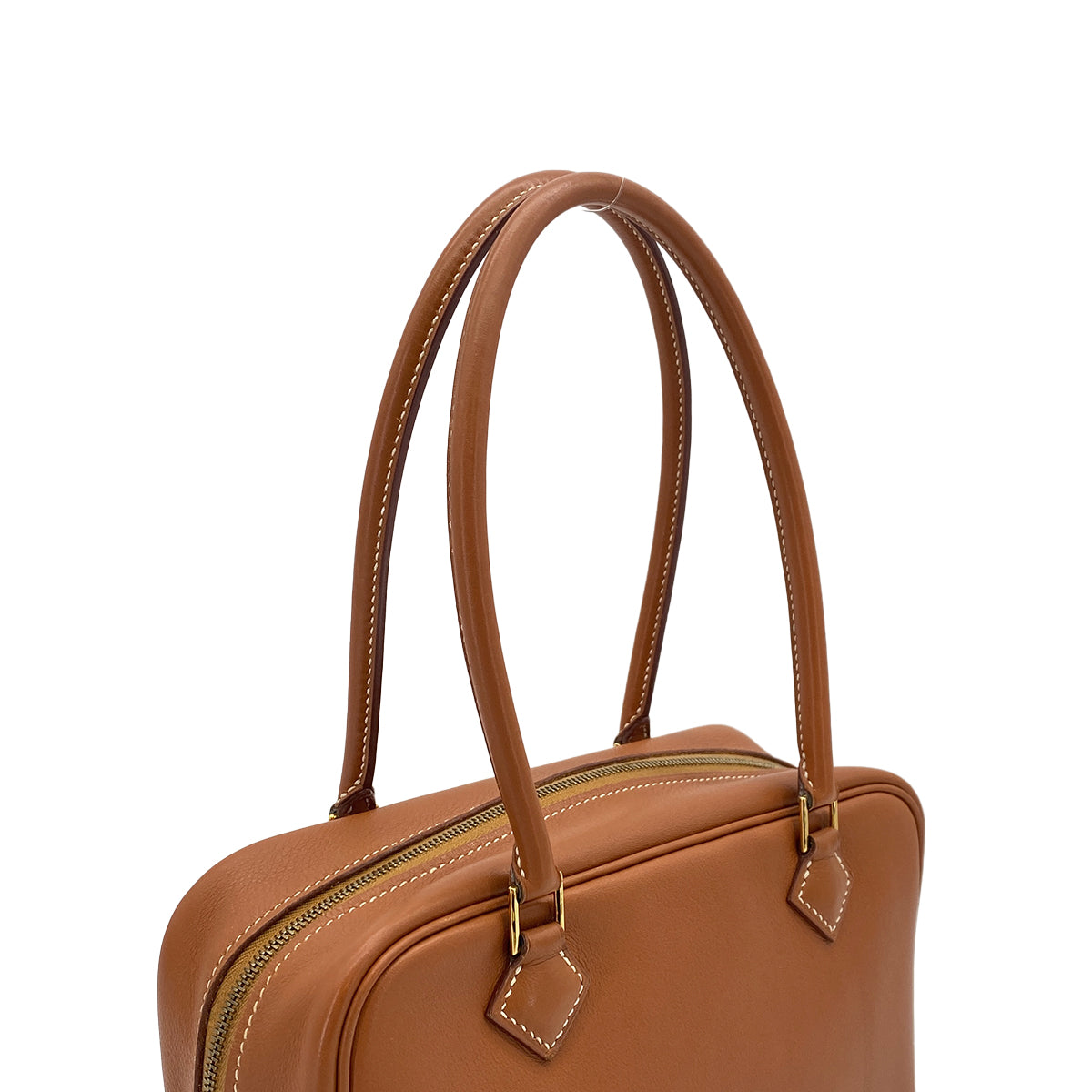 HERMES PLUME MINI GOLD VEAU SWIFT HAND BAG 2001 SQUARE E GOLD HARDWARE 90317190