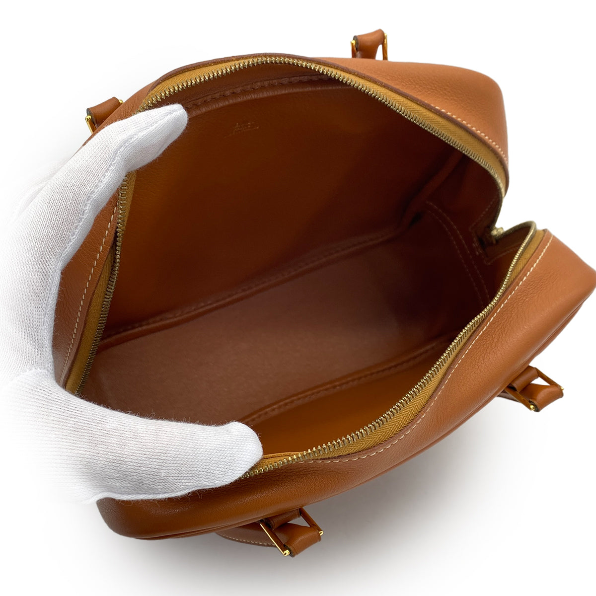 HERMES PLUME MINI GOLD VEAU SWIFT HAND BAG 2001 SQUARE E GOLD HARDWARE 90317190