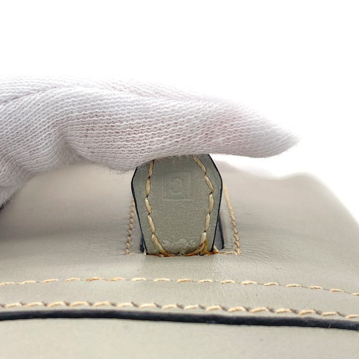 HERMES PLUME MINI GRAY BOX CALF HAND BAG 1999 SQUARE C GOLD HARDWARE 90319682