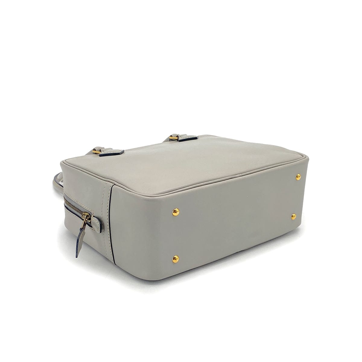 HERMES PLUME MINI GRAY BOX CALF HAND BAG 1999 SQUARE C GOLD HARDWARE 90319682