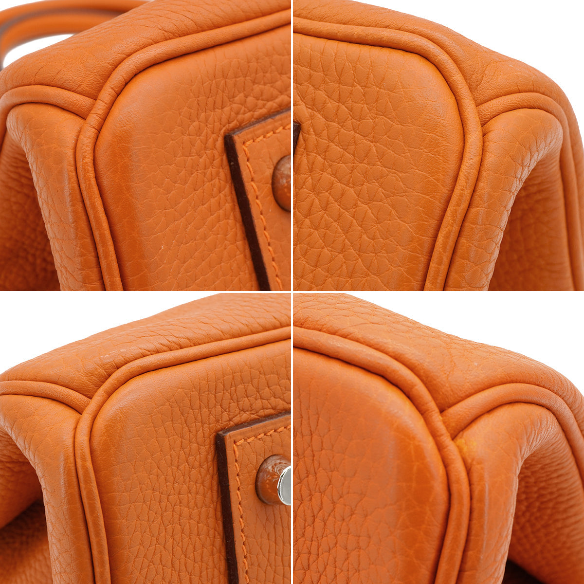 HERMES SHOULDER BIRKIN ORANGE TAURILLON CLEMENCE HAND BAG 2005 SQUARE I PALLADIUM HARDWARE 90339634