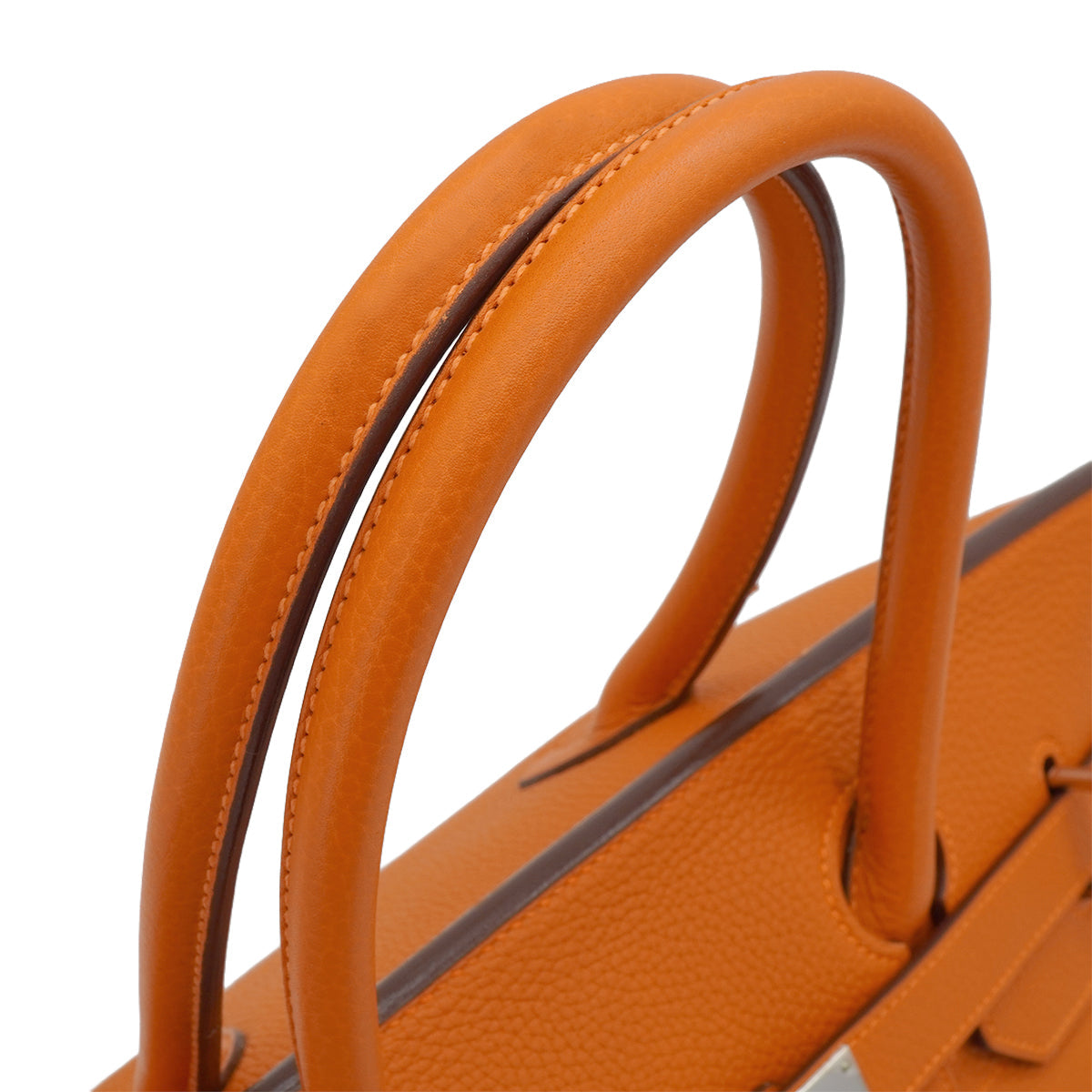 HERMES SHOULDER BIRKIN ORANGE TAURILLON CLEMENCE HAND BAG 2005 SQUARE I PALLADIUM HARDWARE 90339634