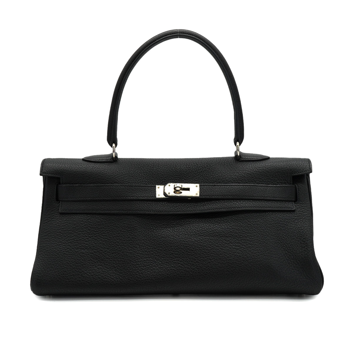 HERMES SHOULDER KELLY 40 BLACK TAURILLON CLEMENCE HAND BAG 2008 SQUARE L PALLADIUM HARDWARE 90327154