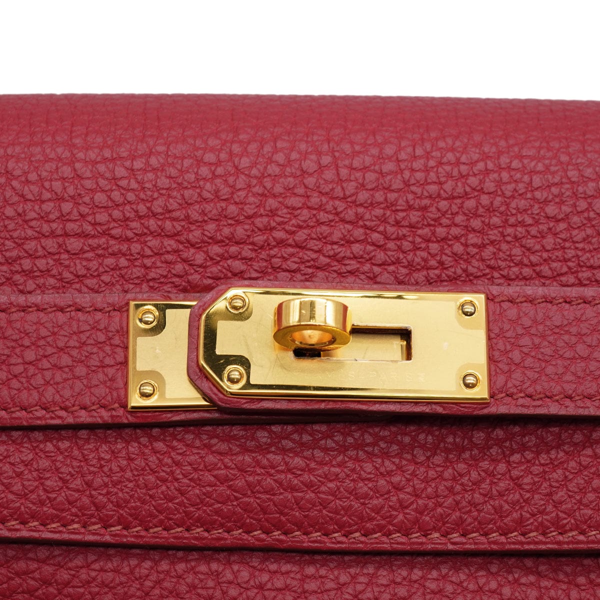 Luxury Promise Japan HERMES SHOULDER KELLY 42 RUBIS TAURILLON CLEMENCE HAND SHOULDER BAG 2011 SQUARE O GOLD HARDWARE 90339881